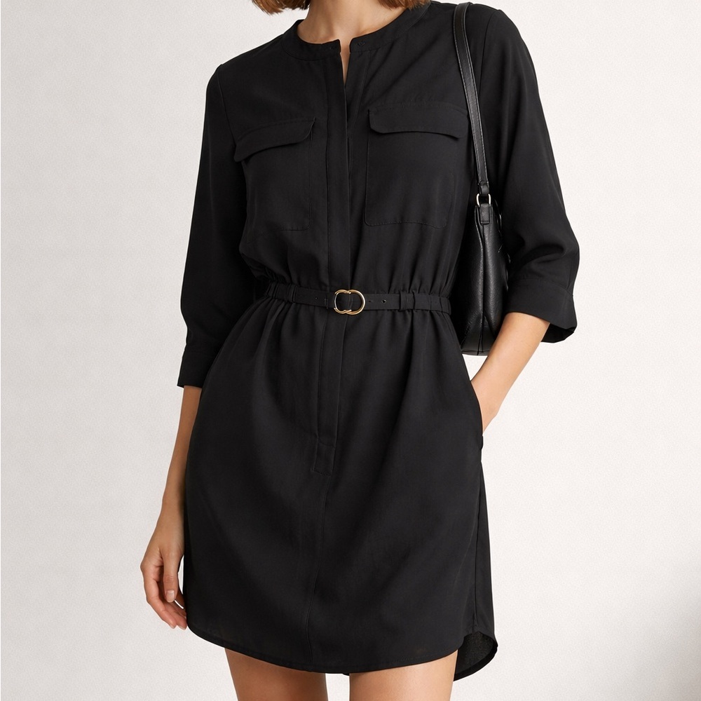 H&M Black Belted Dress